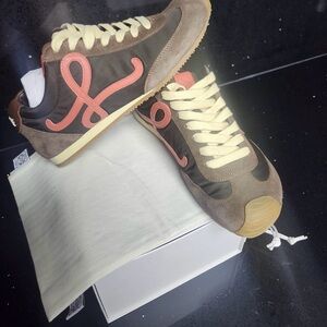 Loewe Women's Sneakers in Brown and Coral